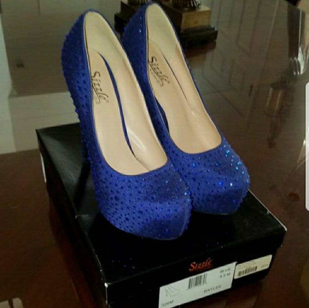 Sizzle Blue w/Diamond  high hill